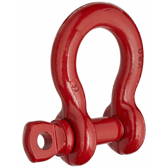 Crosby 1018543 Carbon Steel S-209 Screw Pin Anchor Shackle, Self-Colored, 8-1/2 Ton Working Load Limit, 1" Size