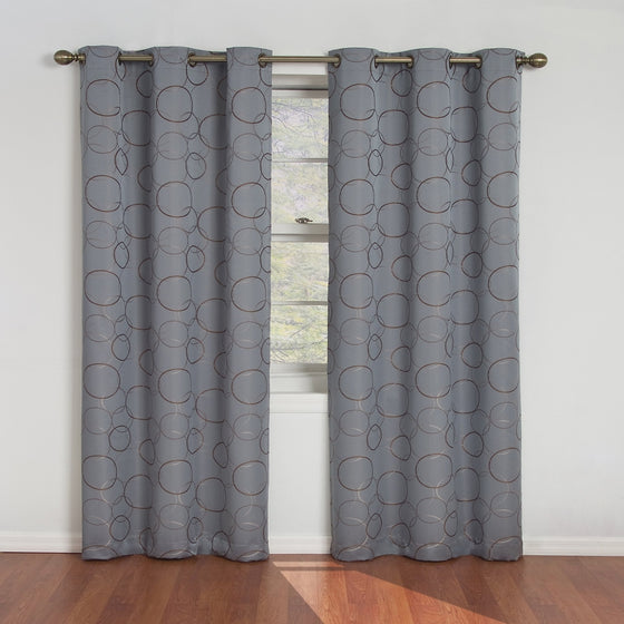 Eclipse Meridian 84-Inch Blackout Window Curtain Panel, River Blue