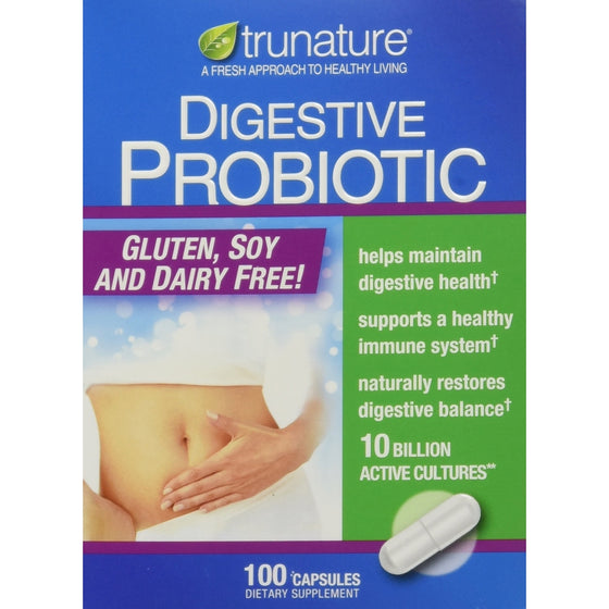 TruNature Digestive Probiotic Capsules, 100 Count