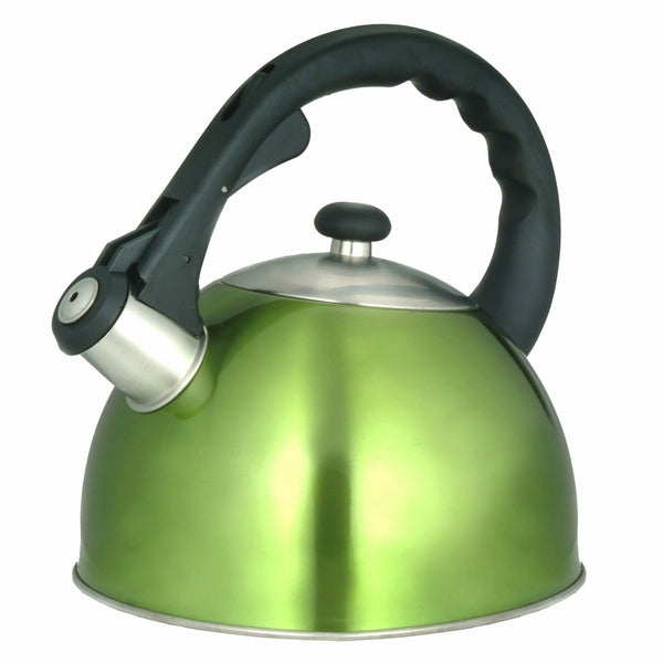 Creative Home Satin Splendor High Quality Stainless Steel 2.8-Quart Whistling Tea Kettle, Chartreuse