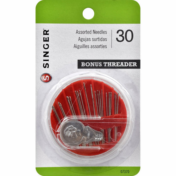 Singer Assorted Hand Needles in Compact with Built In Needle Threader