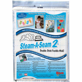 Warm Company Steam-A-Seam 2 Double Stick Fusible Web-9"X12" Sheets 5/Pkg (5517)