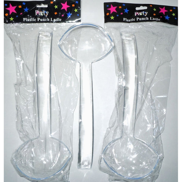 Plastic Punch Bowl Ladles - 12 Inch Clear Ladle 6 Oz Capacity (3 Pack)