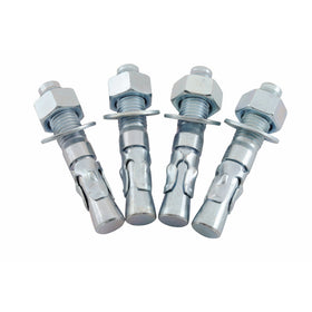 Vestil AS-344-4PK Concrete Anchor Four Bolt Kit, 3/4" Diameter x 4-1/4" Length