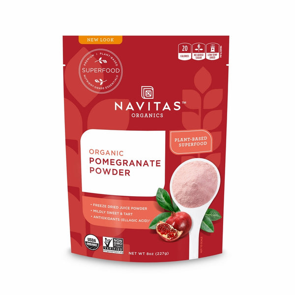 Navitas Organics Pomegranate Powder, 8 oz. Bag — Organic, Non-GMO, Freeze-Dried, Gluten-Free