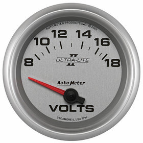 Auto Meter 7791 Ultra-Lite Pro II 2-5/8" 8-18V Short Sweep Electric Voltmeter