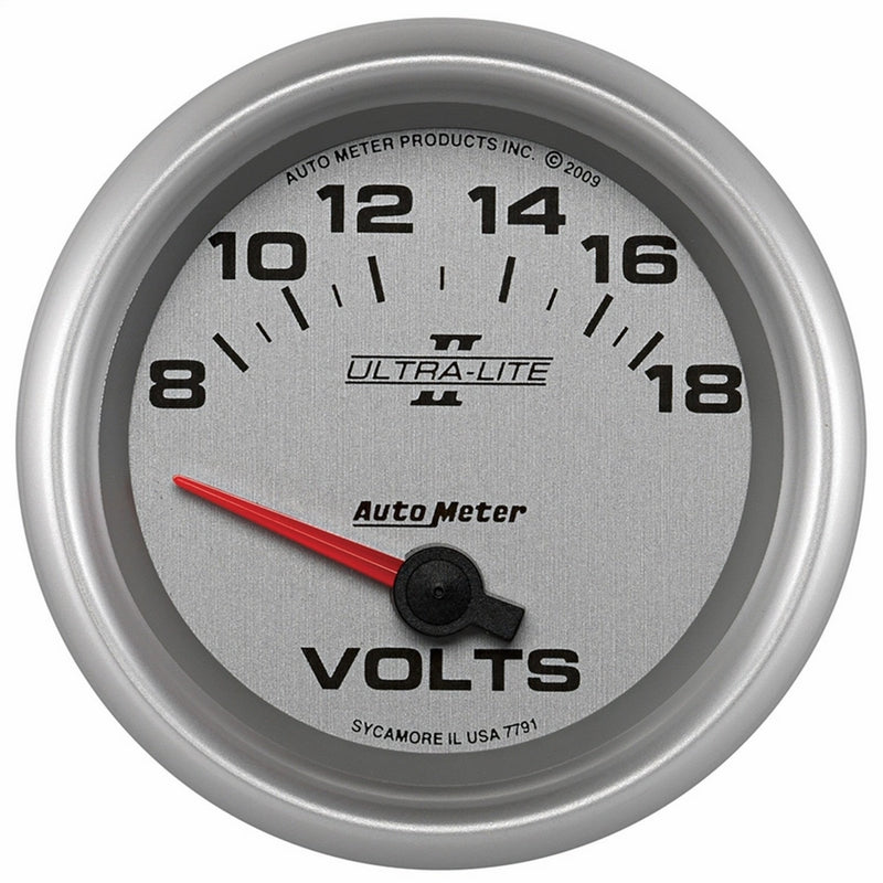 Auto Meter 7791 Ultra-Lite Pro II 2-5/8" 8-18V Short Sweep Electric Voltmeter