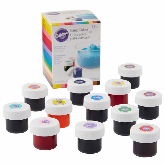 Wilton 601-5580 1/2-Ounce Certified-Kosher Icing Colors, Set of 12