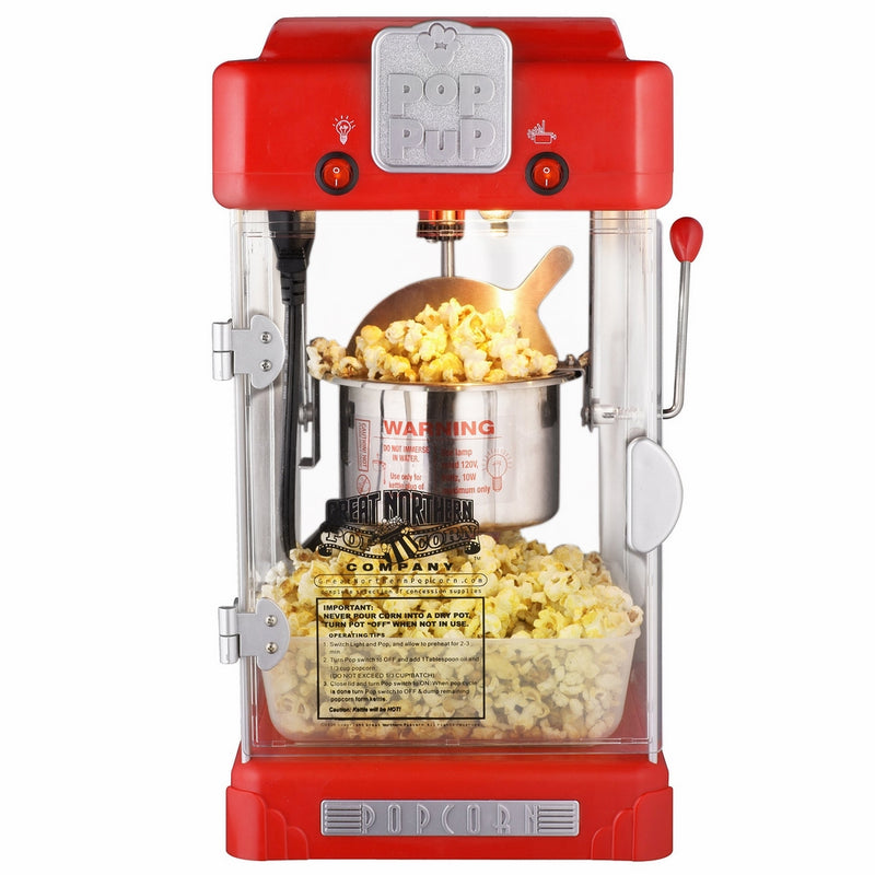 Great Northern Popcorn Machine Pop Pup 2-1/2oz Retro Style Popcorn Popper