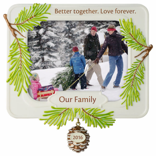 Hallmark Keepsake 2016 "Our Family,Better Together" Dated Picture Frame Holiday Ornament