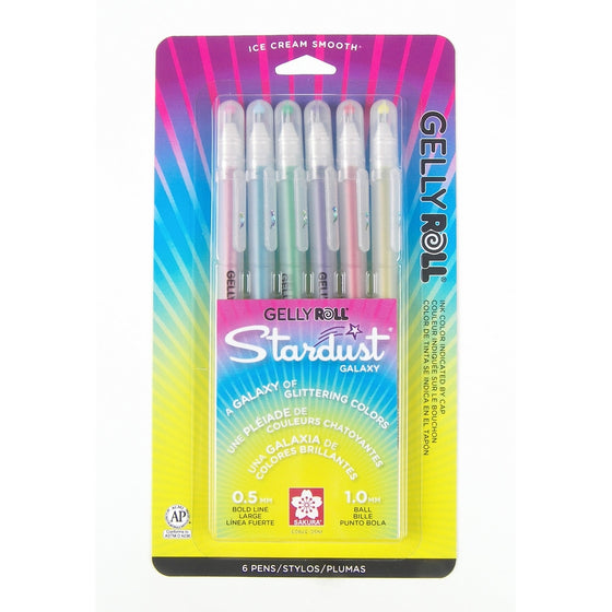 Sakura 37903 6-Piece Gelly Roll Assorted Colors Stardust Galaxy Pen Set