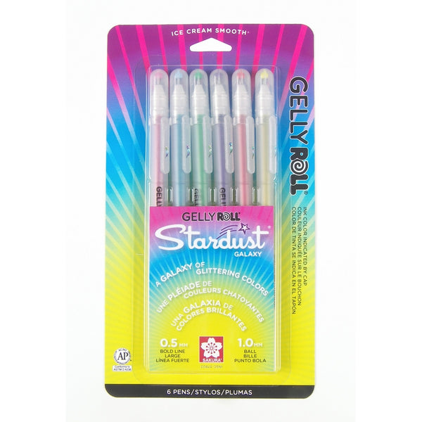 Sakura 37903 6-Piece Gelly Roll Assorted Colors Stardust Galaxy Pen Set