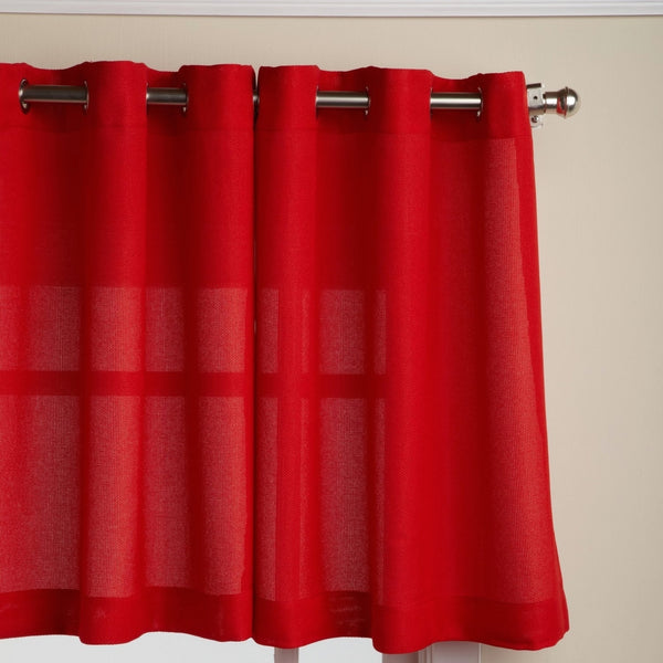 Lorraine Home Fashions Jackson 58-inch x 36-inch Tier Curtain Pair, Red