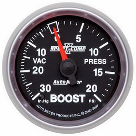 Auto Meter 3607 Sport-Comp II 2-1/16" 30 in. Hg/20 PSI Mechanical Vacuum/Boost Gauge