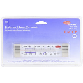 Cooper-Atkins 335-01-1 Commercial Refrigerator Thermometer, Commercial Freezer Thermometer (Glass Tube Thermometer, Commercial Grade Thermometer)