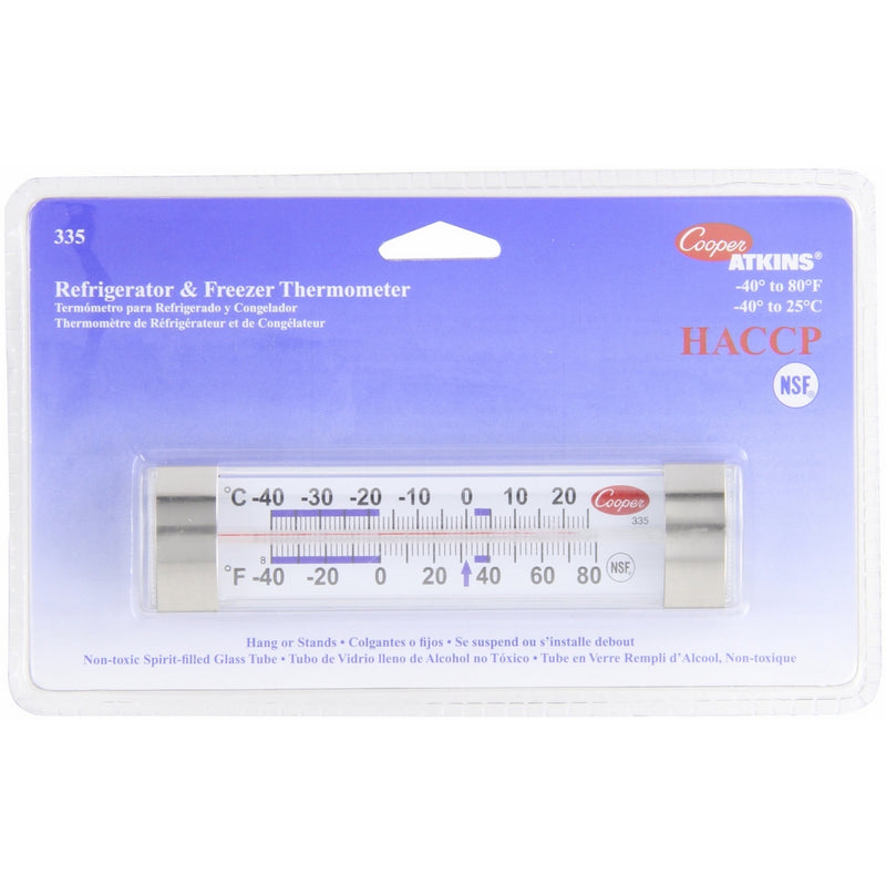 Cooper-Atkins 335-01-1 Commercial Refrigerator Thermometer, Commercial Freezer Thermometer (Glass Tube Thermometer, Commercial Grade Thermometer)