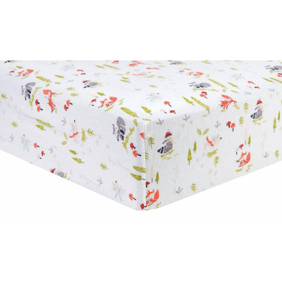 Trend Lab Deluxe Flannel Fitted Crib Sheet, Winter Woods