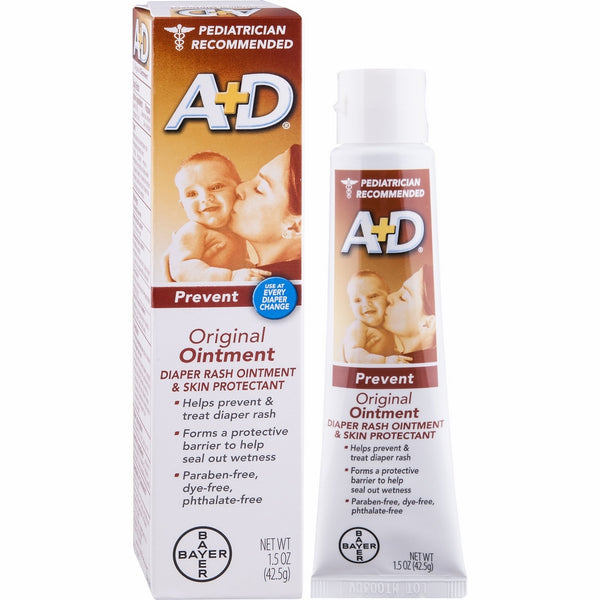 AD Original Diaper Rash Ointment, Baby Skin Protectant With Lanolin and Petrolatum, Seals Out Wetness, Helps Prevent Diaper Rash, 1.5 Ounce Tube