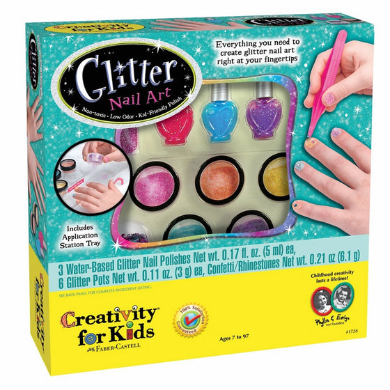 Creativity for Kids Glitter Nail Art - Glitter Manicure Kit for Kits