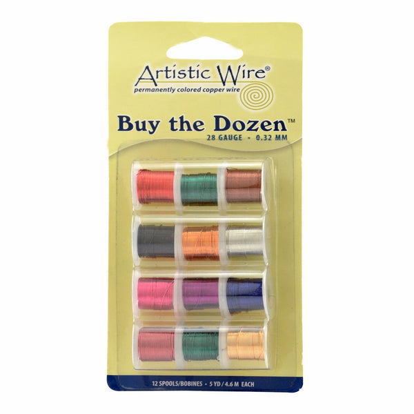 Artistic Wire 28-Gauge Buy-The-Dozen, Various Colors, 12-Pack