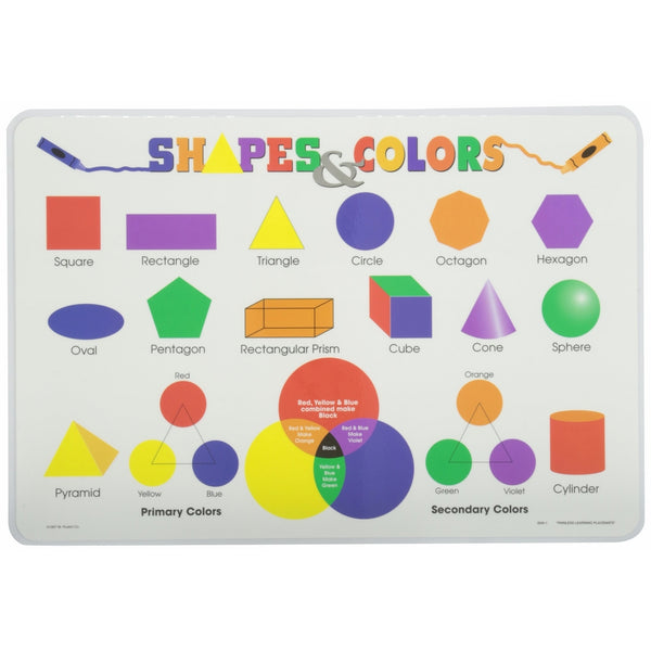 Painless Learning Shapes and Colors Placemat