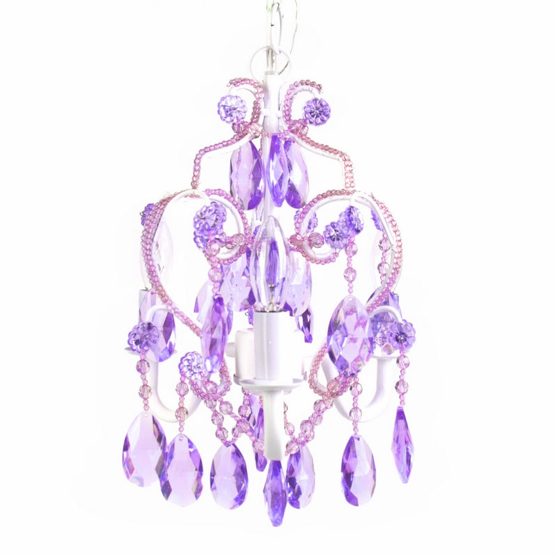 Tadpoles 3-Bulb Vintage Plug-In or Hardwired Mini-Chandelier, Lavender Topaz