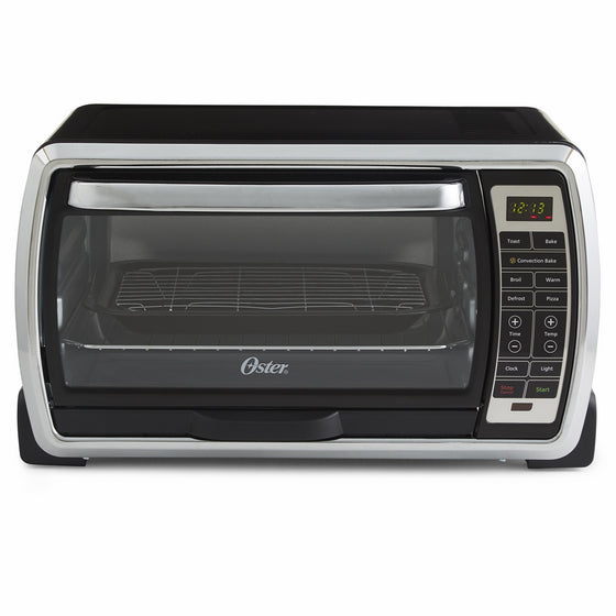 Oster Large Digital Countertop Convection Toaster Oven, 6 Slice, Black/Polished Stainless (TSSTTVMNDG-SHP-2)