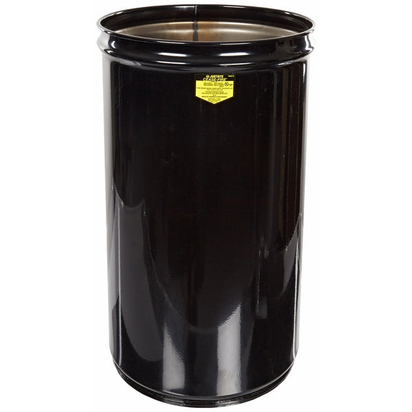 Justrite 26005K Cease-Fire Steel Drum, 15 Gallon Capacity, 14-1/2" OD x 25" Height, Black