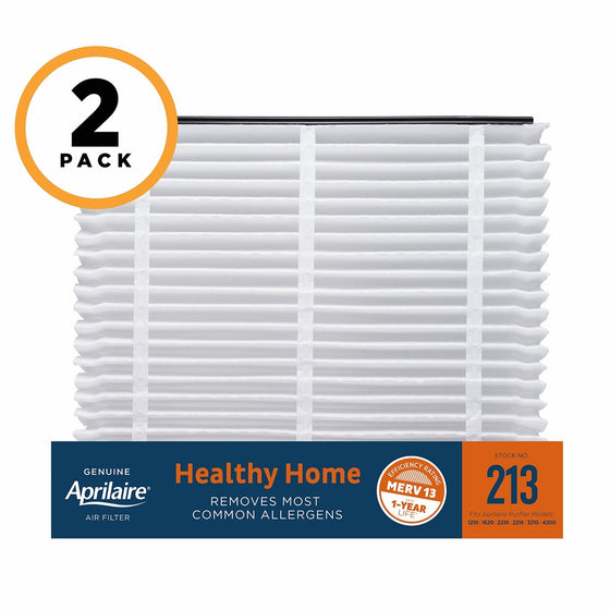 Aprilaire 213 Healthy Home Air Filter for Aprilaire Whole-Home Air Purifiers, MERV 13, for Most Common Allergens (Pack of 2)
