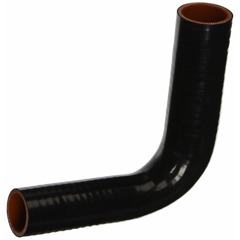 HPS HTSER90-125-150-BLK Silicone High Temperature 4-ply Reinforced 90 degree Elbow Reducer Coupler Hose, 75 PSI Maximum Pressure, 4" Leg Length on each side, 1-1/4" > 1-1/2" ID, Black