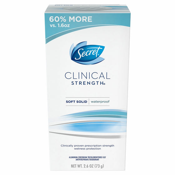 Secret Clinical Strength Smooth Solid, Waterproof Women's Anti-Perspirant and Deodorant, All Day Fresh Scent - 2.6 Oz Packaging may Vary