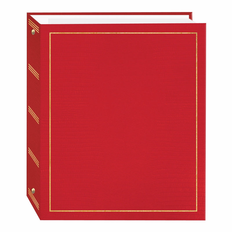 Magnetic Self-Stick 3-Ring Photo Album 100 Pages (50 Sheets), Red