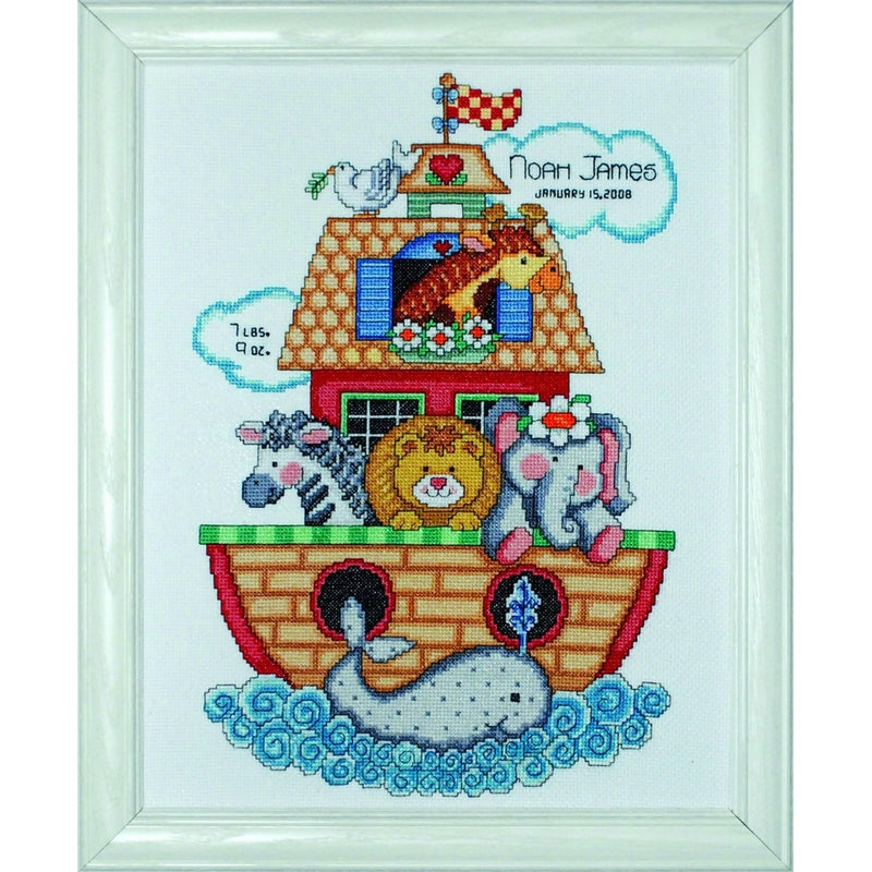 Tobin T21718 Noah's Ark Birth Record Counted Cross Stitch Kit