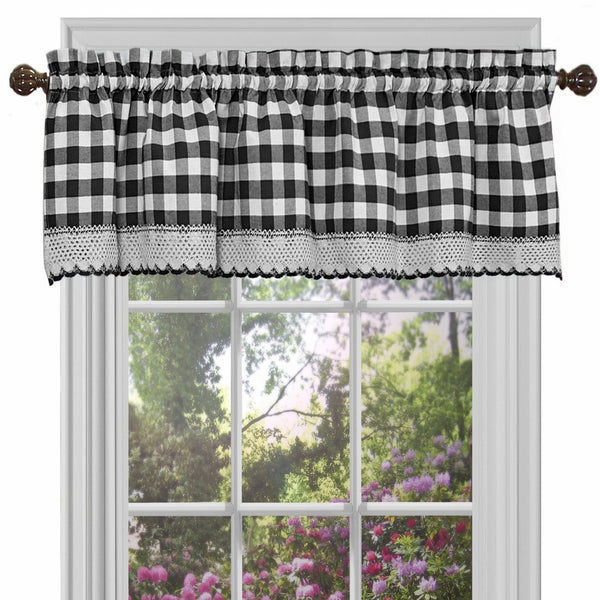 Achim Home Furnishings Buffalo Check Valance, Black/White, 58 x 14-Inch