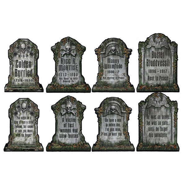 Beistle 01516 Packaged Tombstone Cutouts, Includes 4 Cutouts, 15 Inches