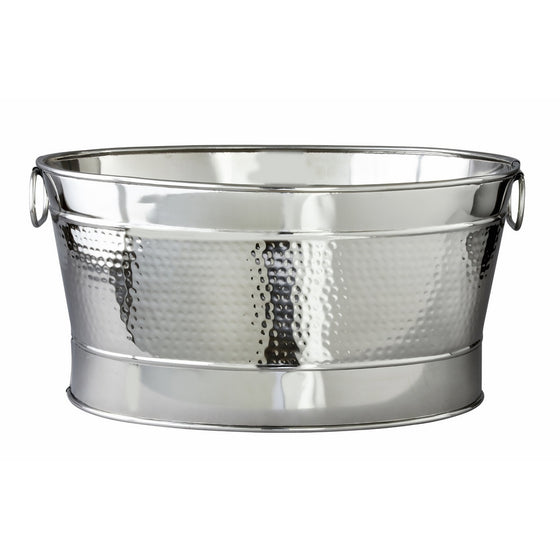 Elegance Hammered 20-1/2 by 14 by 9-Inch Stainless Steel Party Tub