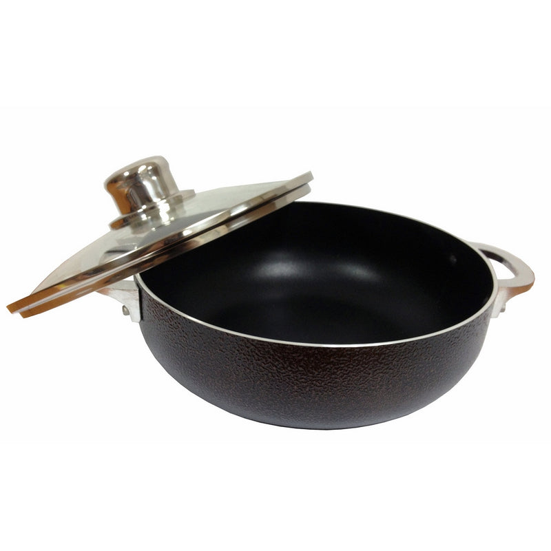 IMUSA USA CHI-00066 Caldero Nonstick with Glass Lid 24cm, Bronze