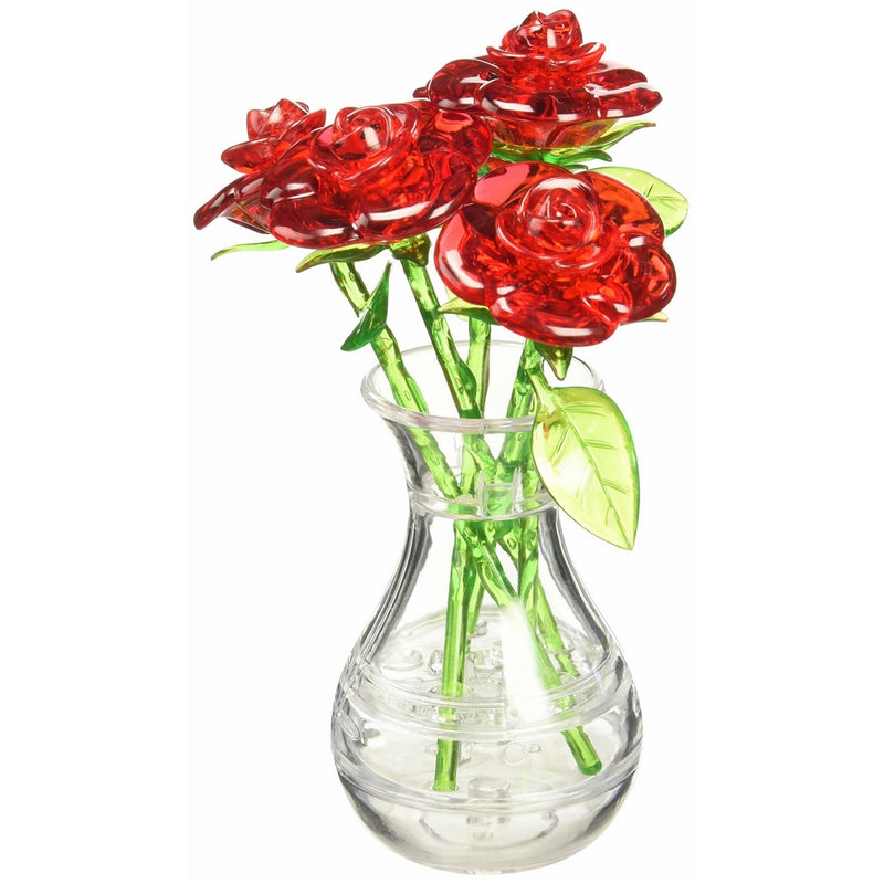 BePuzzled Original 3D Roses in a Vase Crystal Puzzle