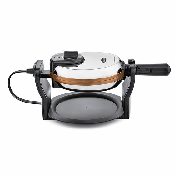 BELLA Copper Titanium Coated Rotating Belgian Waffle Maker, Stainless 1000 Watt 14608