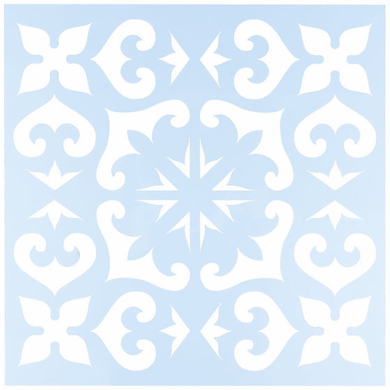 Clear Scraps CSSMMEXTILE12 Stencils, 12" x 12", Mexican Tile, Blue