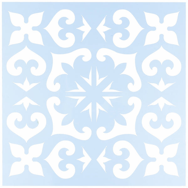 Clear Scraps CSSMMEXTILE12 Stencils, 12" x 12", Mexican Tile, Blue