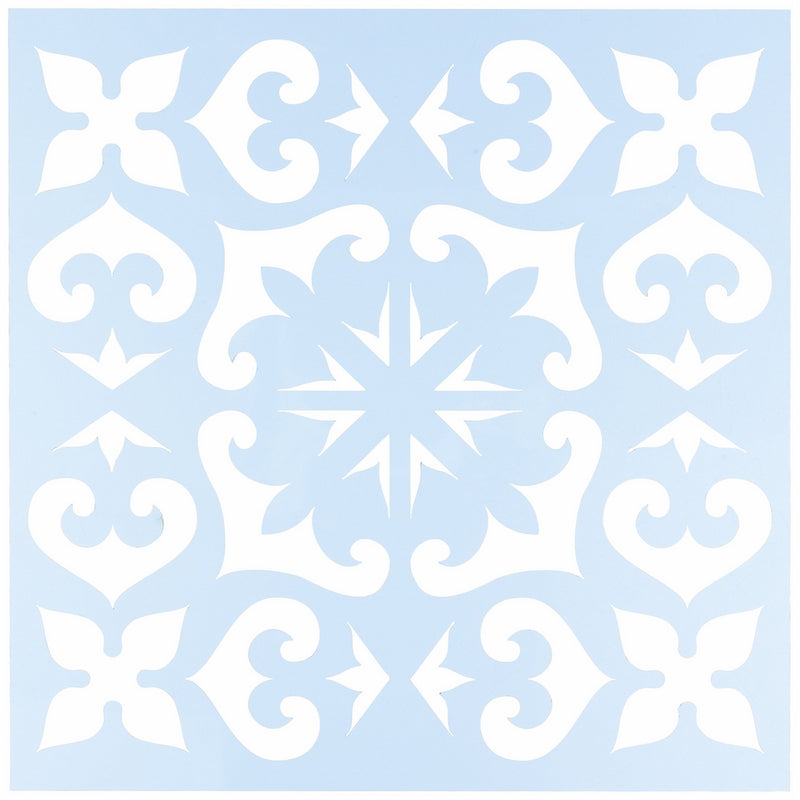 Clear Scraps CSSMMEXTILE12 Stencils, 12" x 12", Mexican Tile, Blue