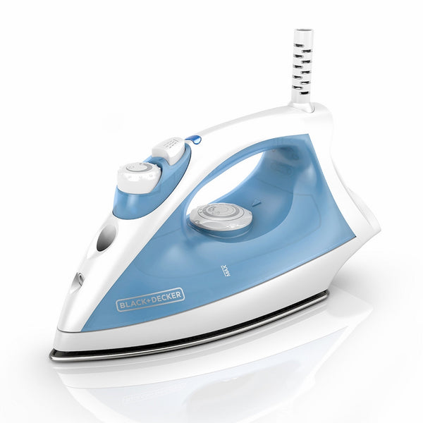 BLACKDECKER Steam Iron with Pivoting Cord, Nonstick Soleplate, Blue, F210