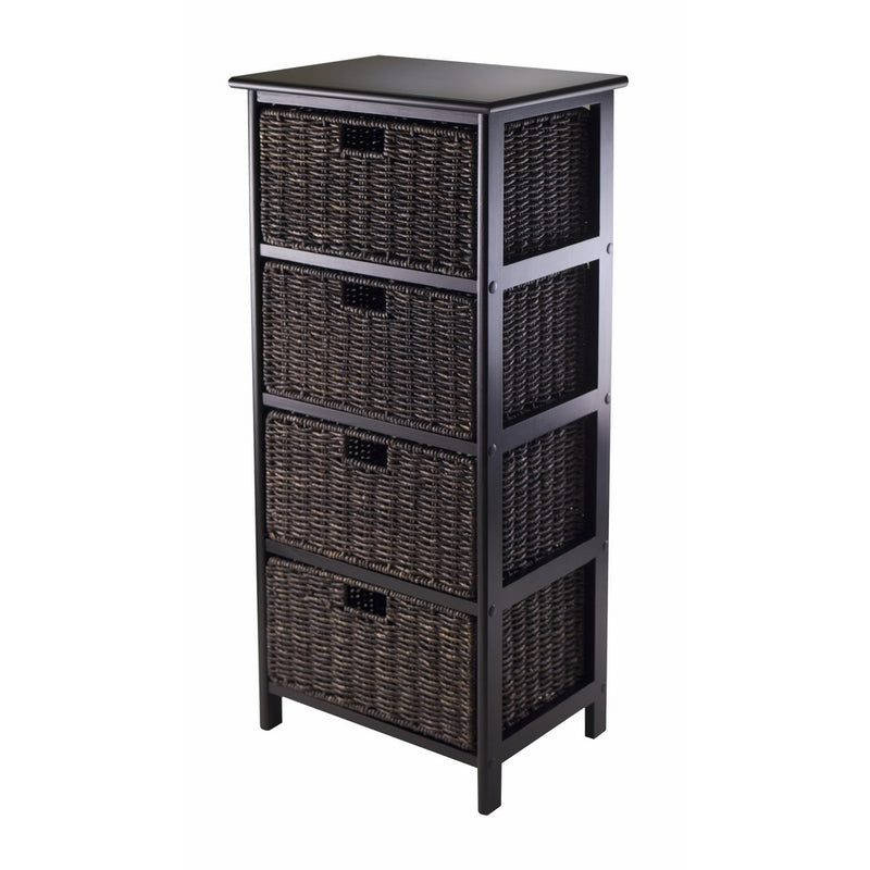 Winsome Omaha Storage Rack with 4-Foldable Basket