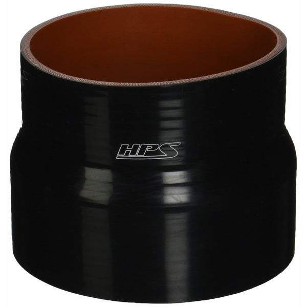 HPS HTSR-450-500-L4-BLK Silicone High Temperature 4-ply Reinforced Reducer Coupler Hose, 40 PSI Maximum Pressure, 4" Length, 4-1/2" > 5" ID, Black