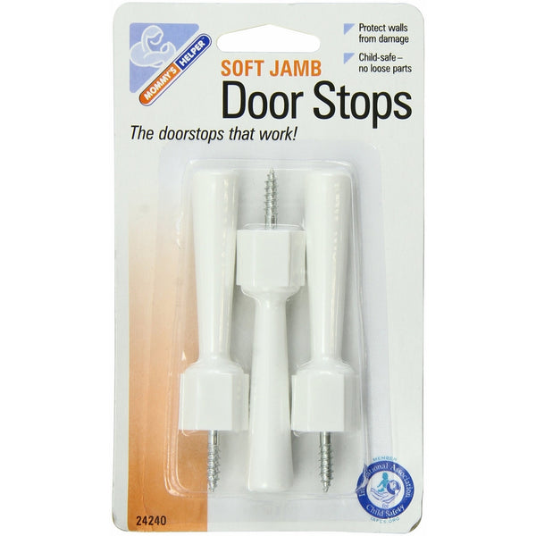 Mommys Helper Pack of 3 Soft Jamb Door Stops Blister, White