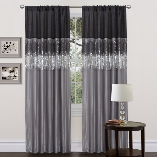 Lush Decor Night Sky Curtain Panel, Black/Gray