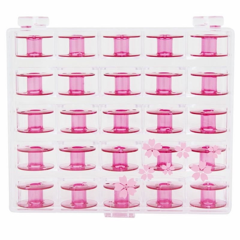 Janome Sewing Machine Cherry Blossom Pink Bobbins 25 ct