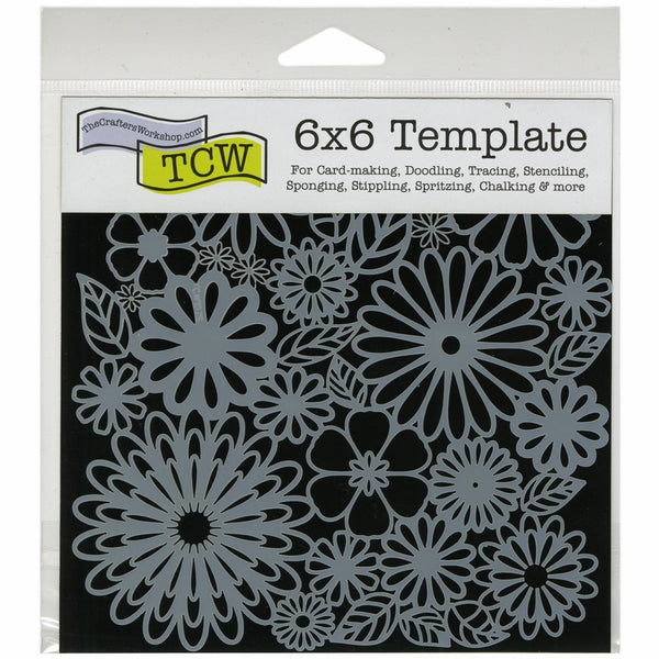 Crafters Workshop TCW157S Template, 6 by 6-Inch, Flower Frenzy