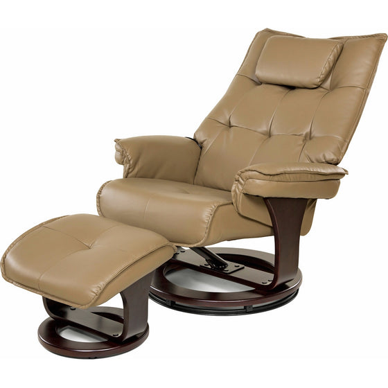 Relaxzen 8-Motor Massage Recliner with Lumbar Heat and Ottoman, Mocha Brown